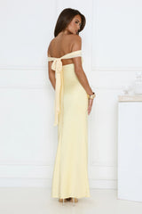 The Sophisticate Off Shoulder Maxi Dress Yellow